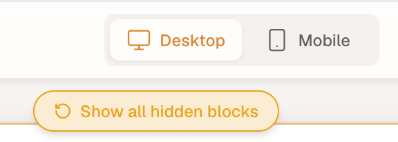 Restore hidden conditions button